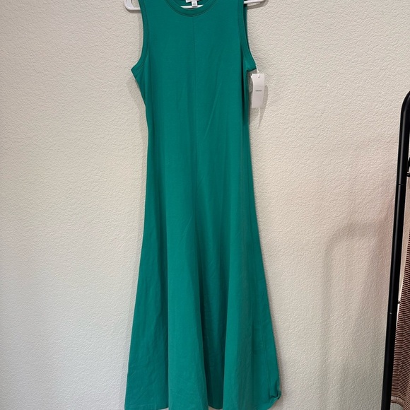 Nordstrom Women Green Sleeveless Knit Maxi Dress Crew Neck A-Line Size Small NEW - Picture 2 of 5